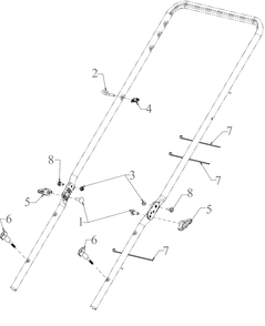 Handle Hardware Diagram and Parts List for 12AVB2ML345 2022 Yard Machines Lawn Mower